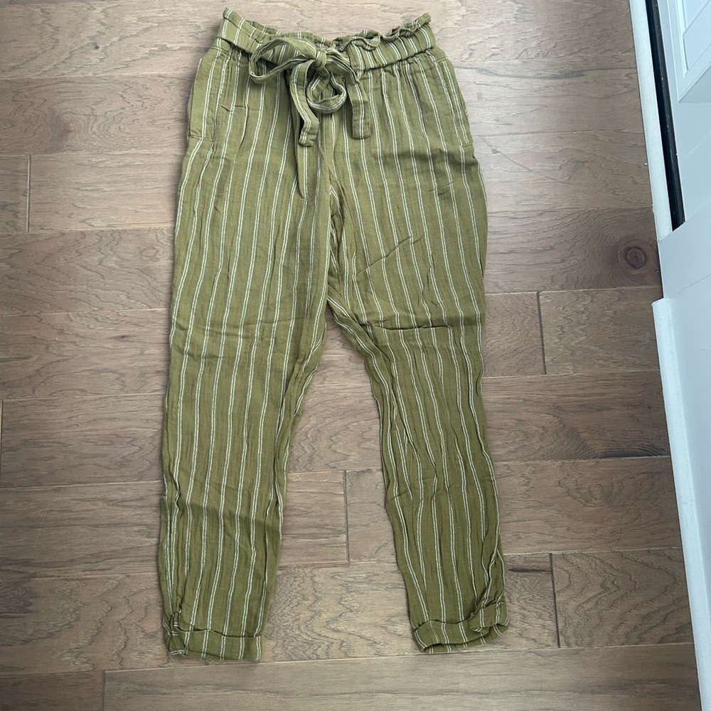 SO Casual Striped Paperbag Waist Pants